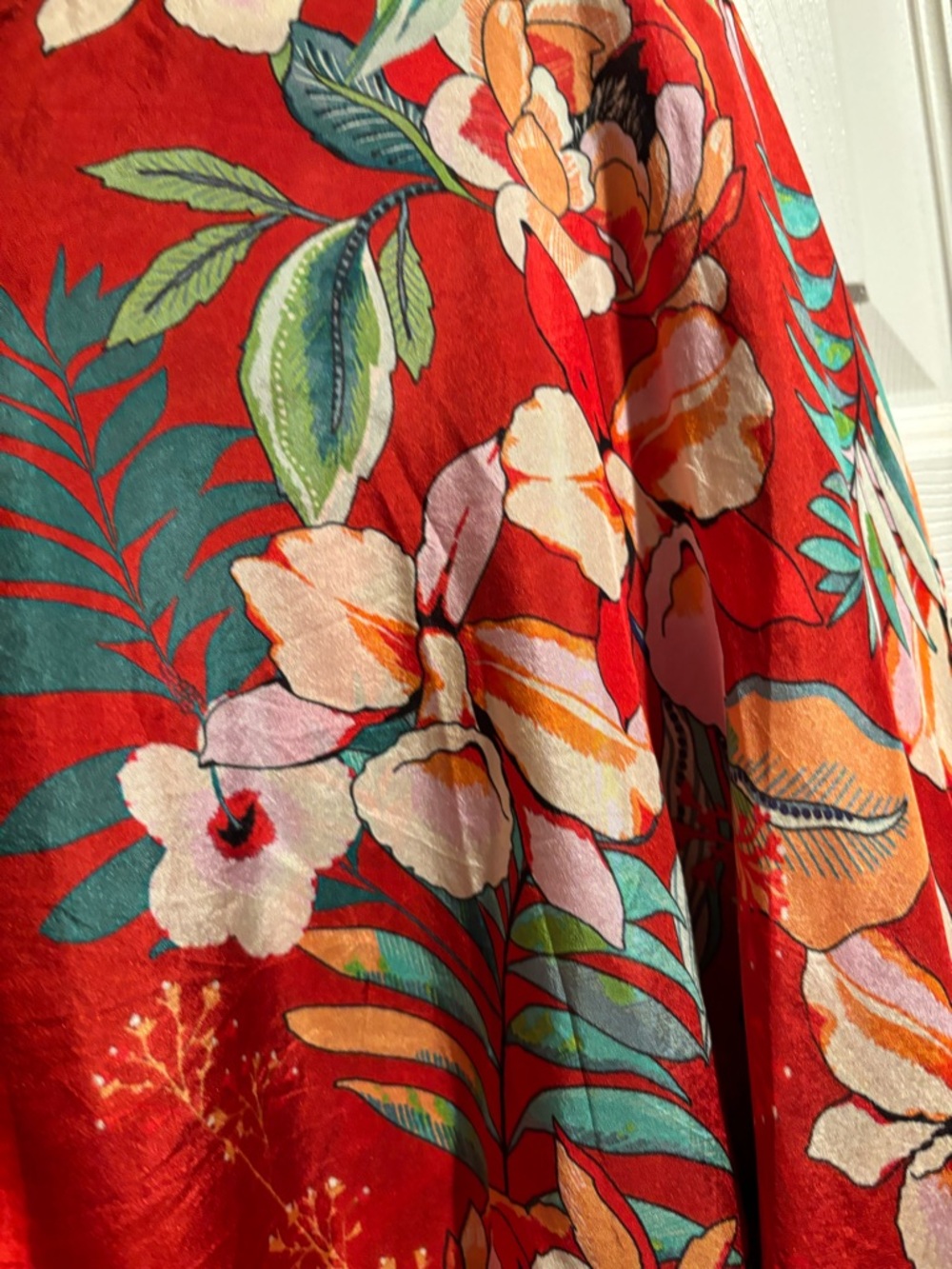Johnny Was Red Floral Top - Picture 5 of 12